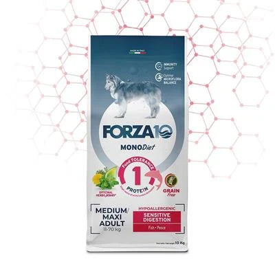 cibo secco per cani FORZA 10 DOG MEDIUM MAXI SENSITIVE DIGESTION PESCE KG 10