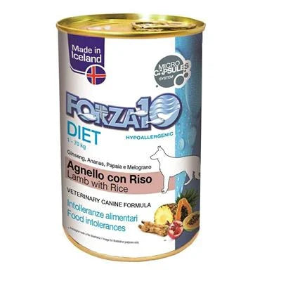 CIBO UMIDO PER CANI FORZA 10 DIET PATE' AGNELLO/RISO GR 400