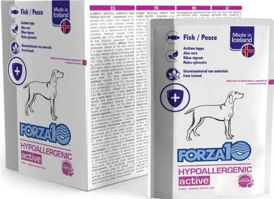 CIBO UMIDO PER CANI FORZA 10 DOG BUSTE HYPOALLERGENIC 12 X GR 100 PESCE