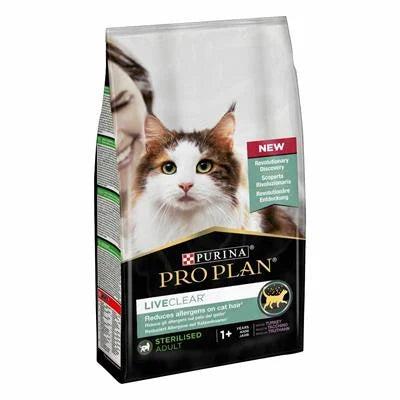 cibo secco per gatti PRO PLAN CAT LIVE CLEAR STERILIZED TACCHINO KG 1,4