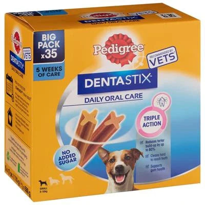snack per cani PEDIGREE DENTASTIX MPACK SMALL 35 PZ GR 550