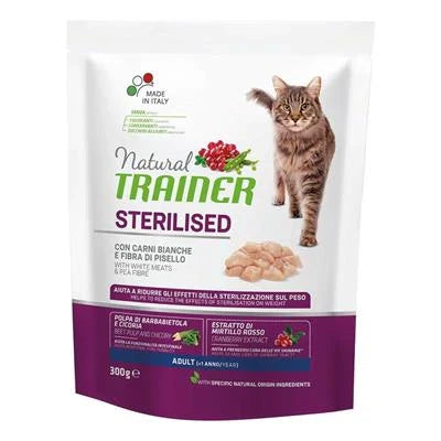 cibo secco per gatti TRAINER NATURAL CAT STERILIZED TACCHINO GR 300