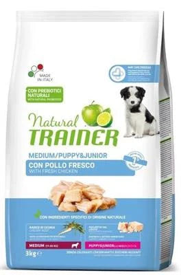 cibo secco per cani TRAINER NATURAL MEDIUM PUPPY JUNIOR POLLO KG 3