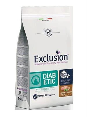 cibo secco per cani EXCLUSION DOG DIABETIC MINI MAIALE/PISELLI KG 2