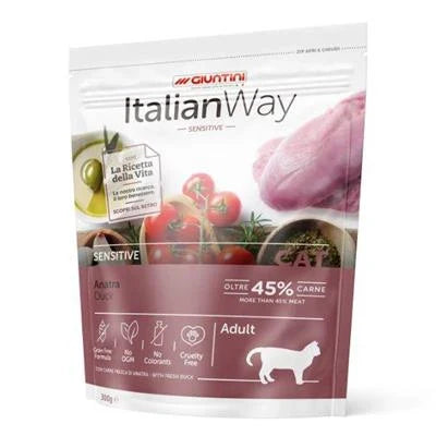 cibo secco per gatti ITALIAN WAY CAT ANATRA GR 300