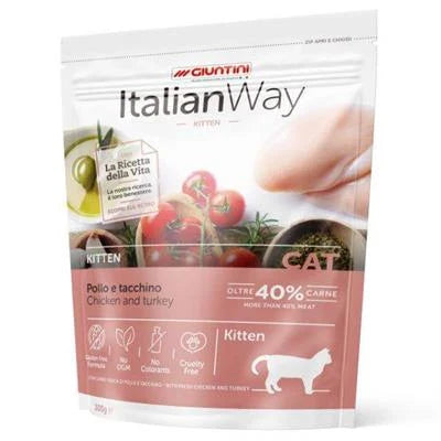 cibo secco per gatti ITALIAN WAY KITTEN POLLO/TACCHINO GR 300
