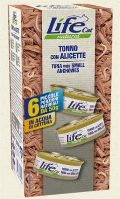 Cibo umido per gatti LIFECAT MULTIPACK 6 X GR 50 TONNO/ALICETTE