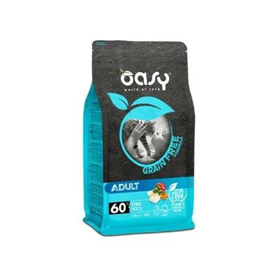 cibo secco per gatti OASY CAT GRAIN FREE PESCE KG 1,5
