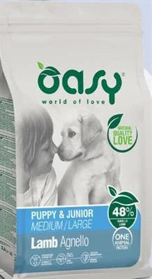 cibo secco per cani OASY PUPPY MEDIUM/LARGE AGNELLO KG 2,5