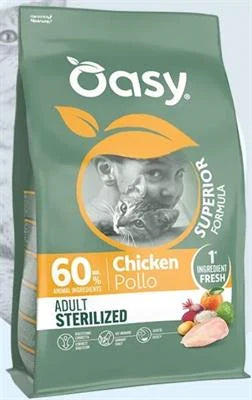 cibo secco per gatti OASY CAT SUPERIOR STERILIZED POLLO KG 6