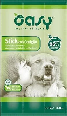 snack per cani OASY STICK CONIGLIO 3 X GR 12