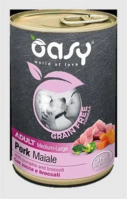 Cibo umido per cani OASY DOG GRAIN FREE MEDIUM/LARGE GR 400 MAIALE