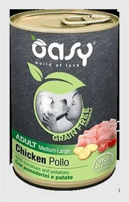 Cibo umido per cani OASY DOG GRAIN FREE MEDIUM/LARGE GR 400 POLLO