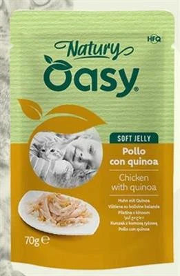 cibo umido per gatti OASY CAT NATURY BUSTE POLLO/QUINOA 24 X GR 70