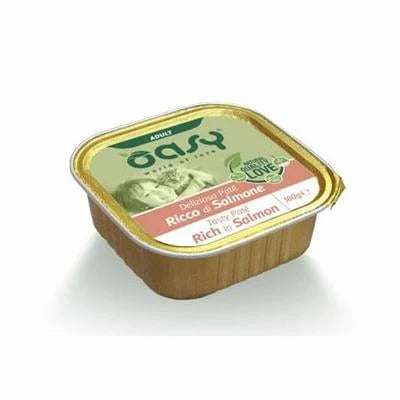 Cibo umido per gatti OASY CAT PATE' DELIZIOSO SALMONE 16 X GR 100