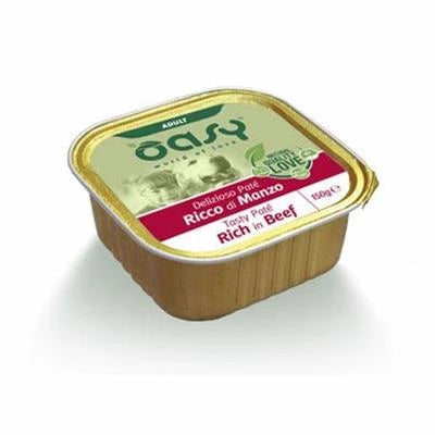 cibo umido per cani OASY DOG PATE' DELIZIOSO MANZO 11 X GR 150