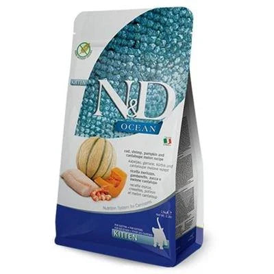 Cibo secco per gatti ND CAT OCEAN KITTEN MERLUZZO/ZUCCA/GAMBI/MELONE KG 1,5