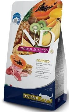 Cibo secco per gatti ND CAT TROPICAL SELECTION NEUTERED KG 1,5 AGNELLO