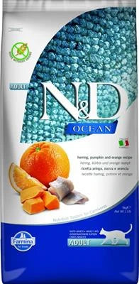 Cibo secco per gatti ND CAT OCEAN PUMPKIN ARINGA/ARANCIA KG 5