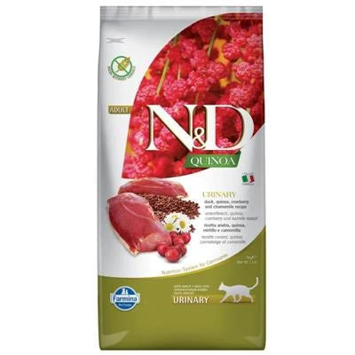 Cibo secco per gatti ND CAT QUINOA URINARY ANATRA/MIRTILLI/CAMOMILLA KG 5