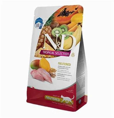 Cibo secco per gatti ND CAT TROPICAL SELECTION NEUTERED KG 4+1 POLLO