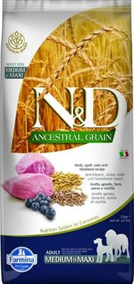 Cibo Secco Per Cani ND DOG ANCESTRAL MEDIUM/MAXI AGNELLO/MIRTILLO KG 12