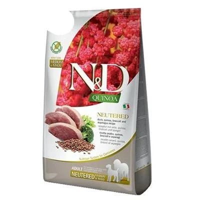 cibo secco per cani ND DOG QUINOA MEDIUM/MAXI NEUTERED ANATRA/BROCCOLI/ASPARAGI KG 12