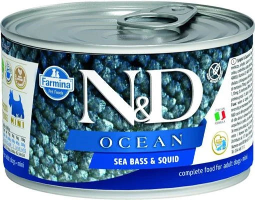 cibo umido per cani ND UM DOG OCEAN MERLUZZO/CALAMARI GR 140