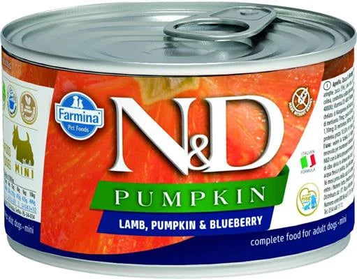 cibo umido per cani ND UM DOG PUMPKIN MINI AGNELLO/MIRTILLO GR 140