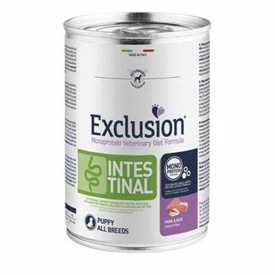 Cibo umido per cani EXCLUSION UM PUPPY INTESTINAL MAIALE/RISO GR 400