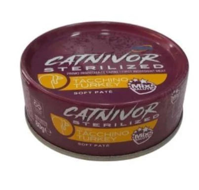 Cibo umido per gatti CATNIVOR STERILIZED GR 80 TACCHINO