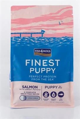 cibo secco per cani FISH4DOGS FINEST PUPPY SALMONE/PATATE (LARGE KIBBLE) KG 1,5