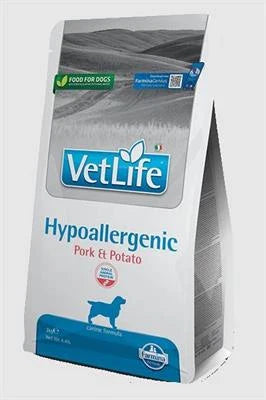 Cibo dietetico per cani VET LIFE DOG HYPOALLERGENIC MAIALE/PATATE KG 2