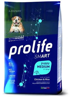 CIBO SECCO PER CANI PROLIFE DOG SMART PUPPY MEDIUM POLLO/RISO KG 2,5