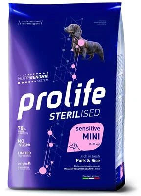 CIBO SECCO PER CANI PROLIFE DOG STERILIZED MINI MAIALE/RISO KG 2