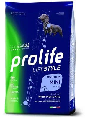 CIBO SECCO PER CANI PROLIFE DOG LIFESTYLE SENIOR MINI PESCE/RISO KG 7