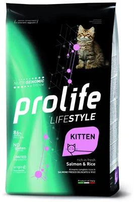 Cibo secco per Gatti PROLIFE CAT LIFESTYLE KITTEN SALMONE/RISO GR 400