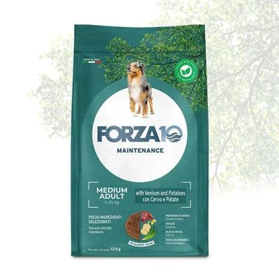 cibo secco per cani FORZA 10 MEDIUM MANTENIMENTO CERVO/PATATE KG 12 NEW