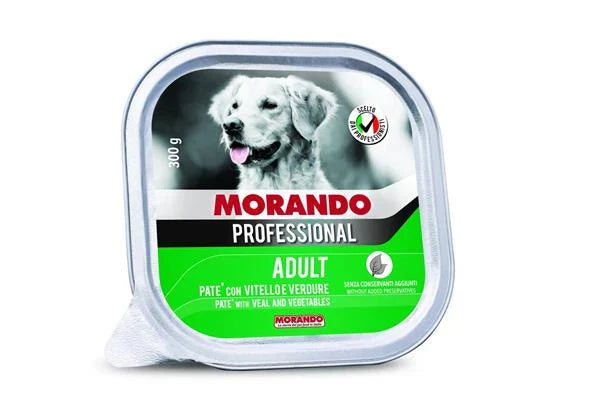 CIBO UMIDO PER CANI MORANDO PROF DOG PATE' VITELLO/VERDURE 18 X GR 300