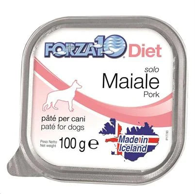 CIBO UMIDO PER CANI FORZA 10 DOG SOLO DIET MAIALE 32 x GR 100