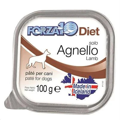 CIBO UMIDO PER CANI FORZA 10 DOG SOLO DIET AGNELLO 32 x GR 100