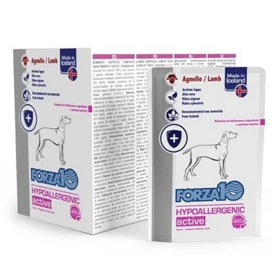 CIBO UMIDO PER CANI FORZA 10 DOG BUSTE HYPOALLERGENIC 12 X GR 100 AGNELLO