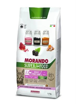 cibo secco per gatti MORANDO SUPER CAT SUINO/RISO KG 1,5