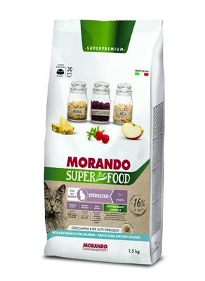 cibo secco per gatti MORANDO SUPER CAT STERILIZED TONNO/SALMONE KG 1,5
