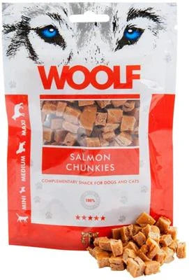 snack per cani WOOLF BOCCONCINI MORBIDI SALMONE GR 100