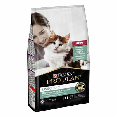 cibo secco per gatti PRO PLAN CAT LIVE CLEAR KITTEN TACCHINO KG 1,4