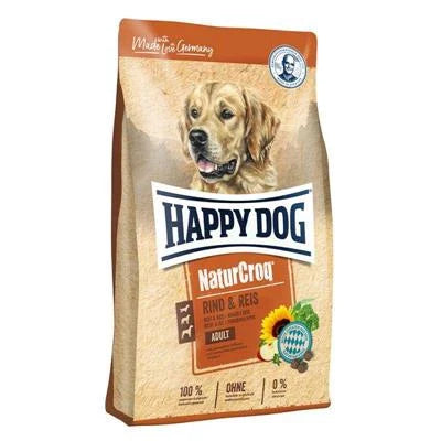cibo secco per cani HAPPYDOG NATURCROQ MANZO/RISO KG 11