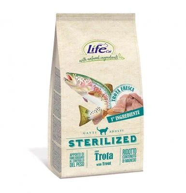 cibo secco per gatti LIFECAT STERILIZED GR 400 TROTA