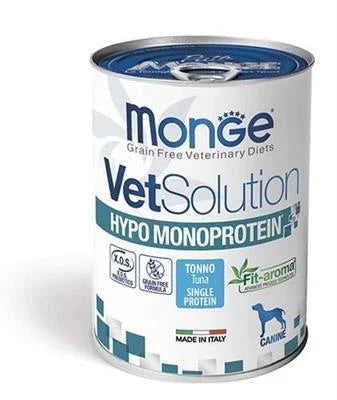 cibo diedetico per cani MONGE DOG HYPO MONO TONNO GR 400