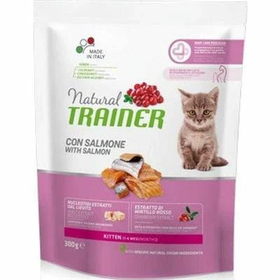 cibo secco per gatti TRAINER NATURAL CAT KITTEN SALMONE GR 300